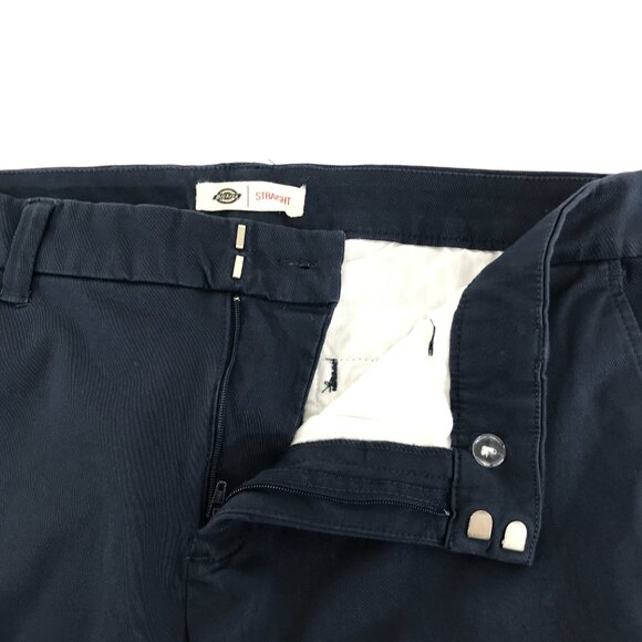 NEW Dickies Perfect Shape Straight Fit Pants Women's Size 12 Navy Blue Stretch - Picture 8 of 10